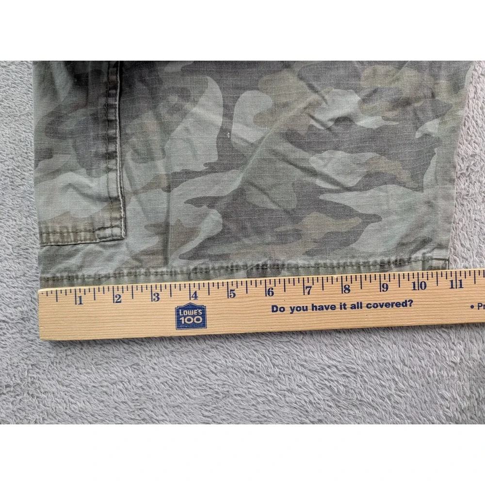 Wrangler Authentic Issue Mens Camo Cargo Shorts Green Grey Cotton Ripstop 36